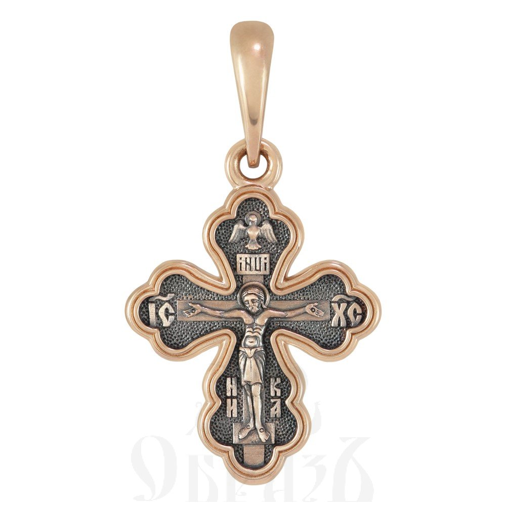 крест «распятие. распятие. св. ксения петербургская», золото 585 проба красное (арт. 201.649-1)