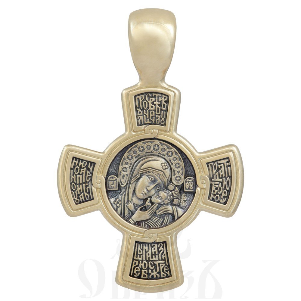 крест «спас. касперовская икона божией матери», золото 585 проба желтое (арт. 201.029)